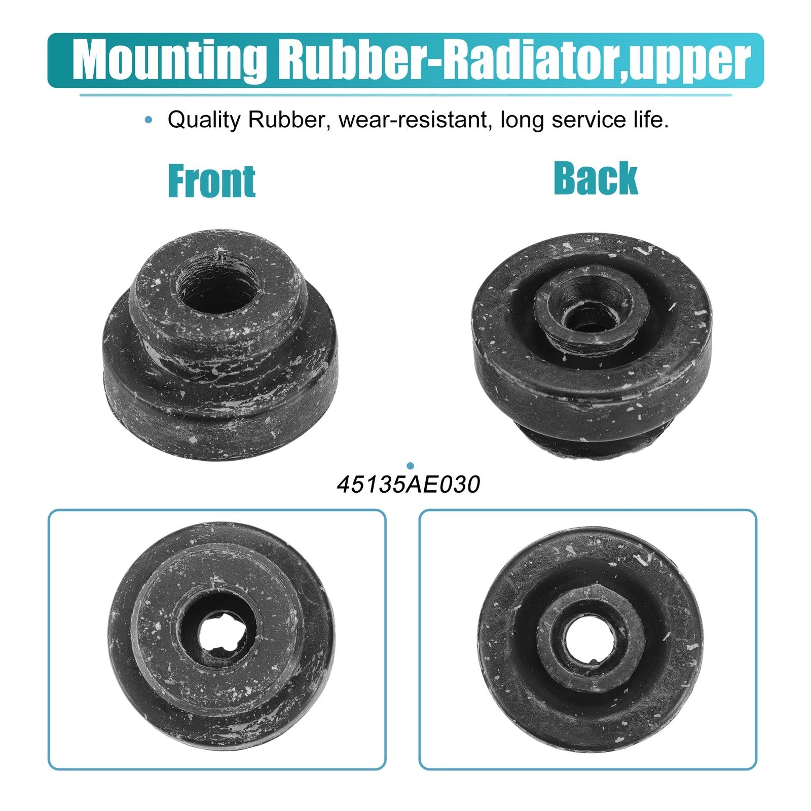 2X Rubber Upper Radiator Mount Insulator for Subaru BRZ (2013–2023)