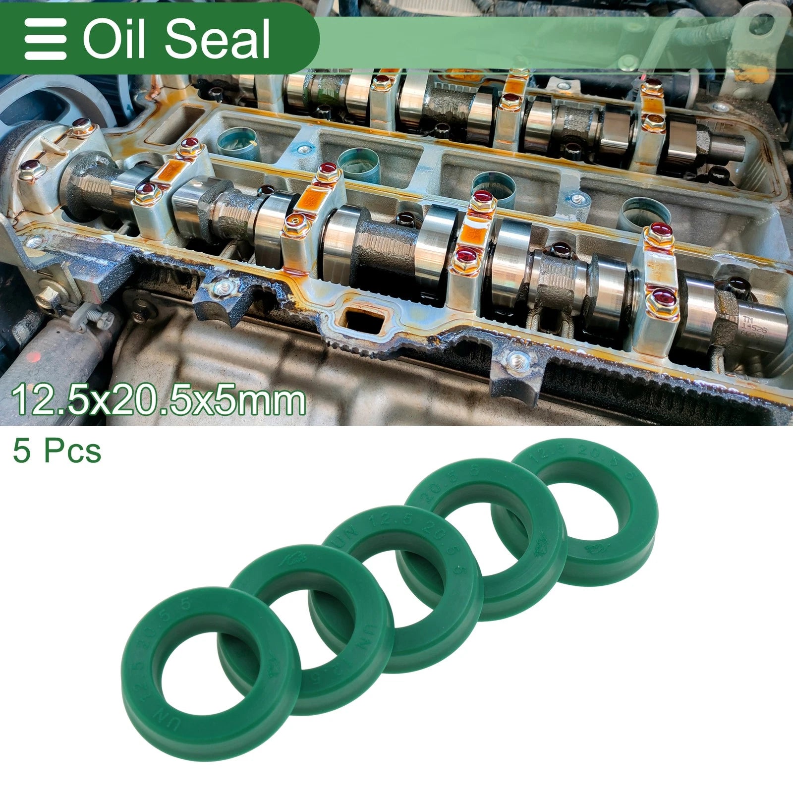 Set of 5 Oil Seal Ring Rotary Shaft Seal 12.5x20.5x5mm High Pressure