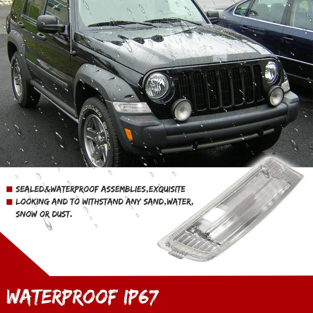 Clear Silver Corner Parking Signal Lights for Jeep Liberty (2005–2007)