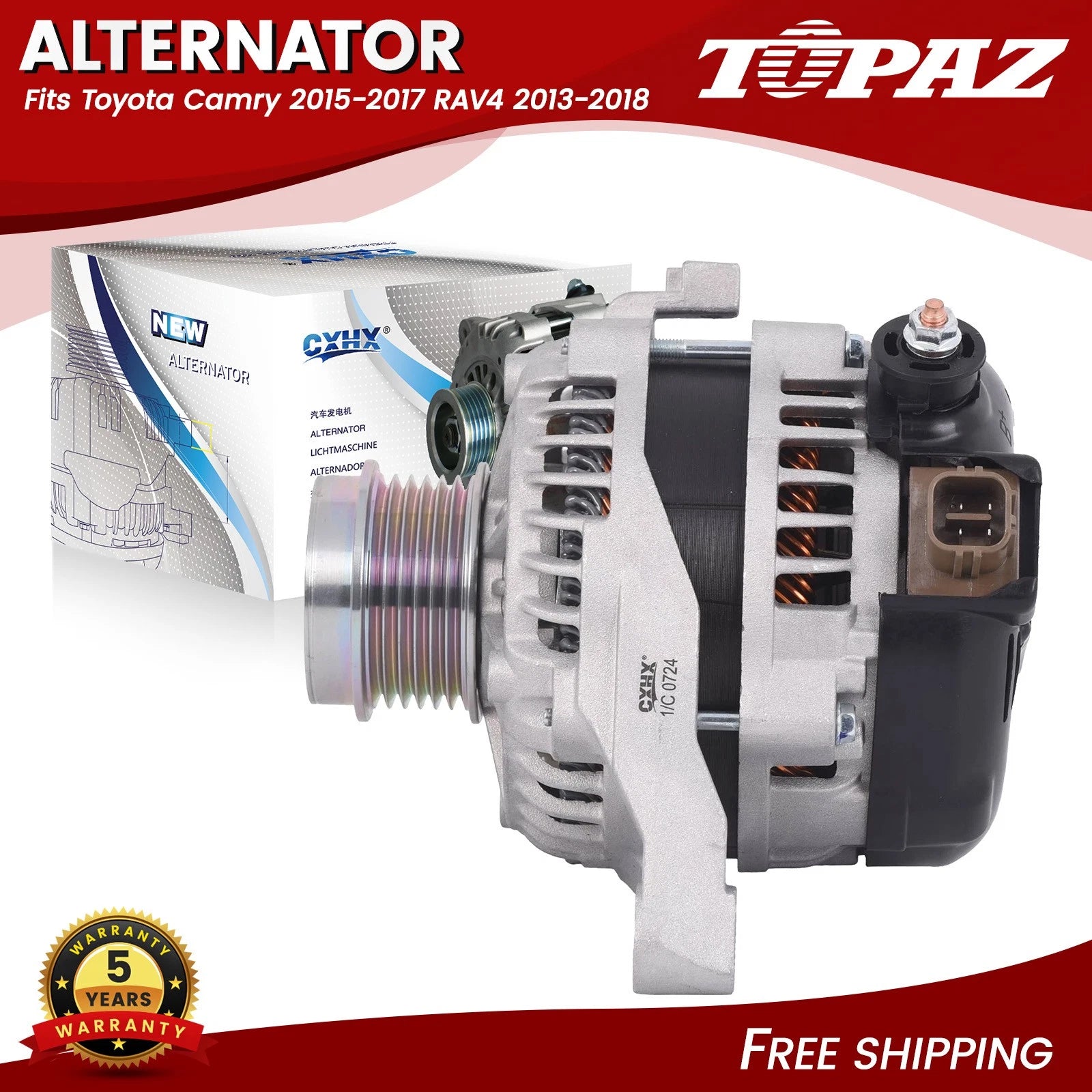 Alternator 125A 12V for Toyota Camry (2015–2017) RAV4 (2013–2018)