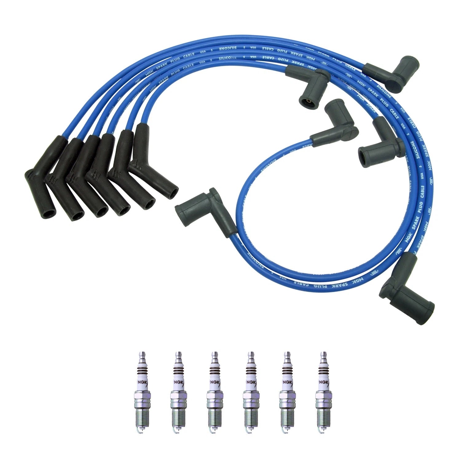 NGK Wire Set & 6 Iridium IX Spark Plugs for Ford Taurus Mercury Sable (1986–2005)