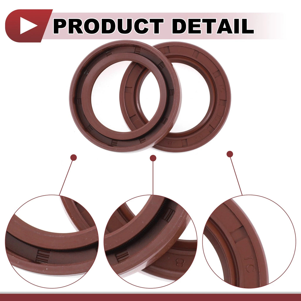 2X Oil Seal Rotary Shaft Seal FKM Rubber 35x52x8mm for Various Models