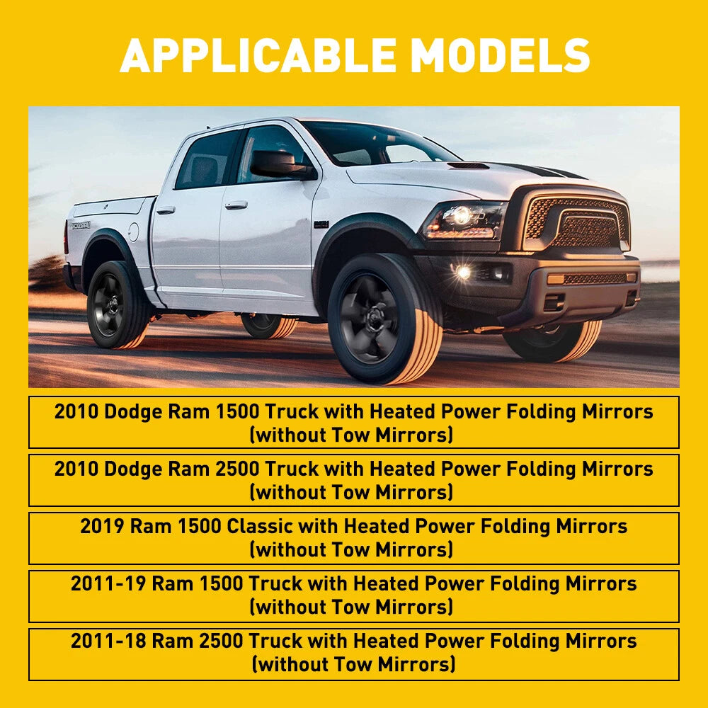 Heated Mirror Glass for Dodge Ram 1500 2500 (Year Range)