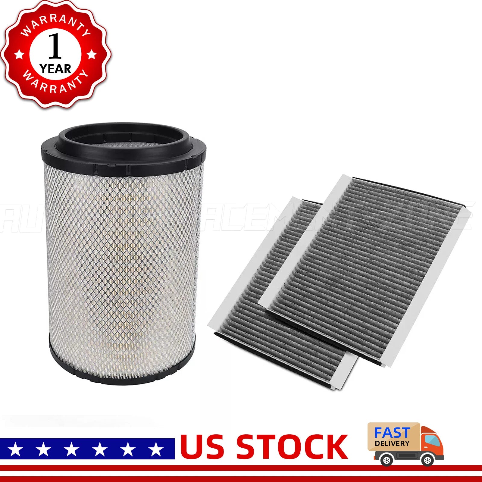 Set of 2 Engine Air Filters & Cabin Filters for Volvo Trucks (AF26163M, AF26405, AF26472M)