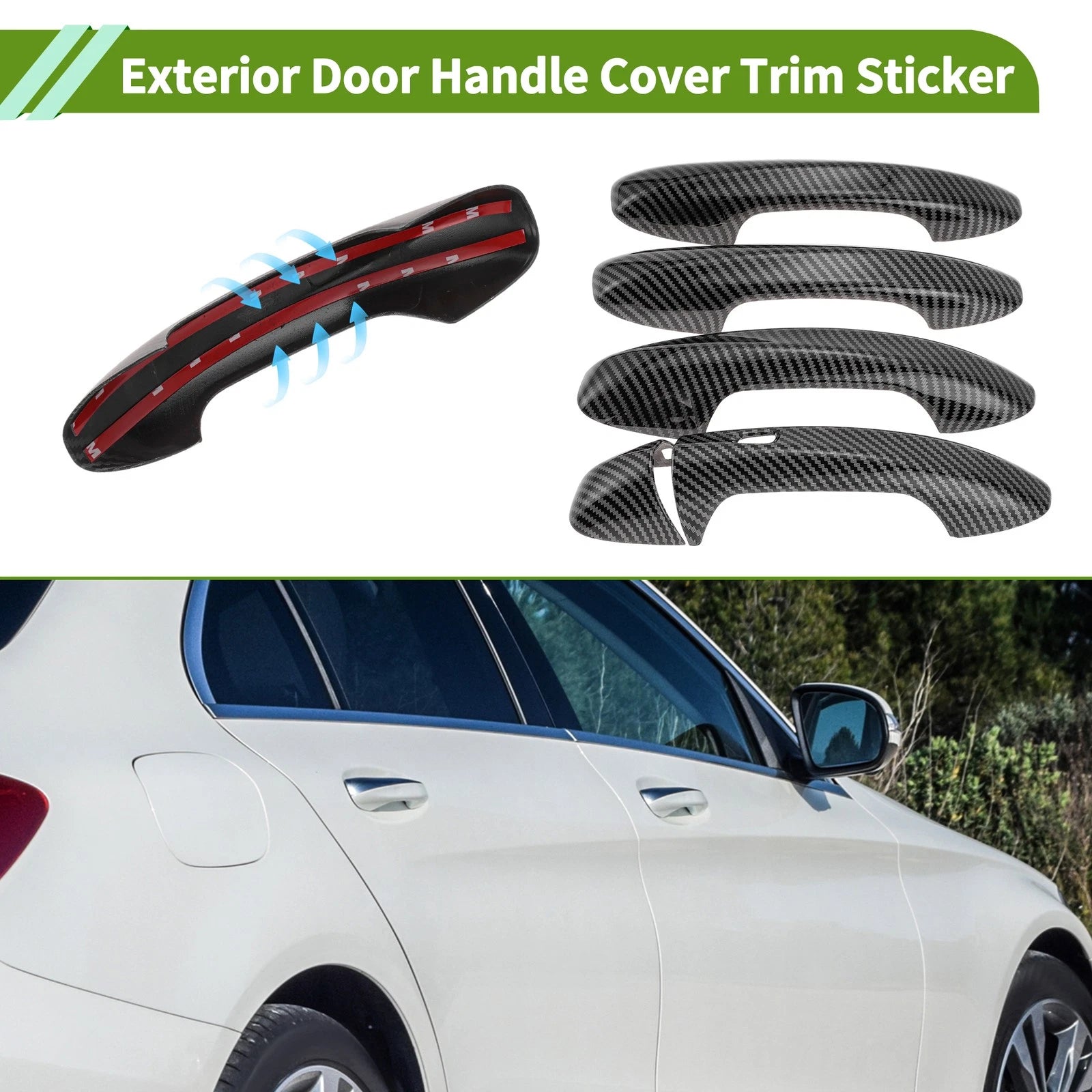 Set of 1 Exterior Trim for Mercedes-Benz C Class W205 (2015–2021) Carbon Fiber Black