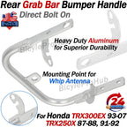 Rear Grab Bar Bumper Bracket for Honda TRX 250X (1987–1988, 1991–1992), TRX 300EX (1993–2007)