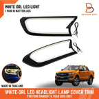 Matte Black LED Headlight Lamp Cover Trim for Ford Ranger Ute T6, Everest (15-21)