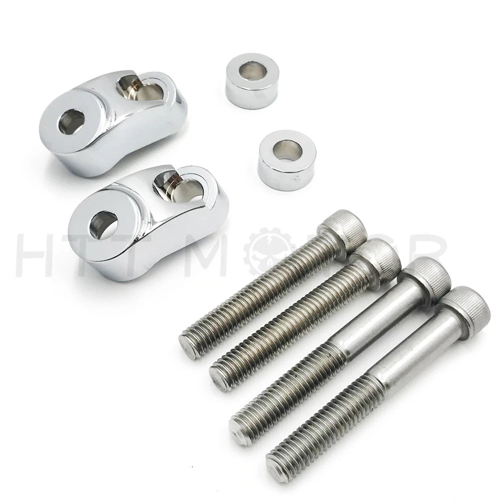 39MM - 49MM Chrome Front Turn Signal Relocation for Harley Dyna FXR Sportster