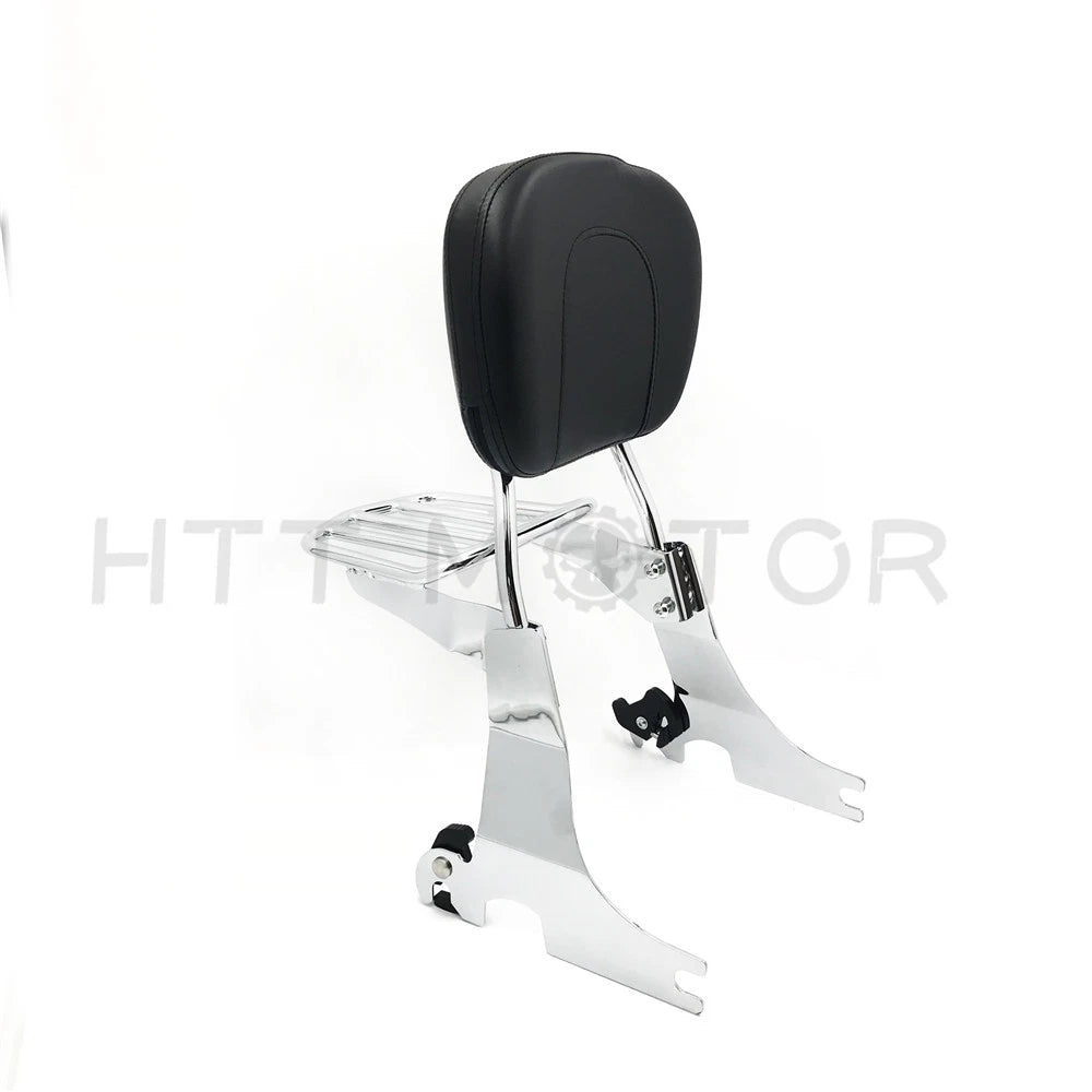 Chrome Sissy Bar Passenger Backrest Pad for Harley Sportster (2004–2016)