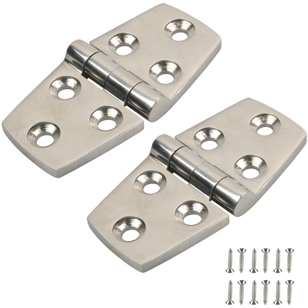 Boat Cabin Door Hinge Kit 316 SS for Heavy Duty Applications (4.5mm Thickness)