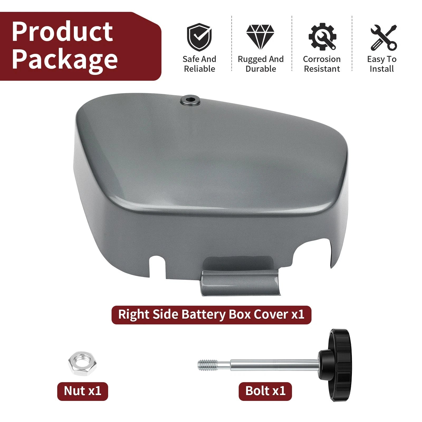 Right Side Battery Box Cover Kit for Honda CT90 CT110 C70M CA100 CA102/105 CT200