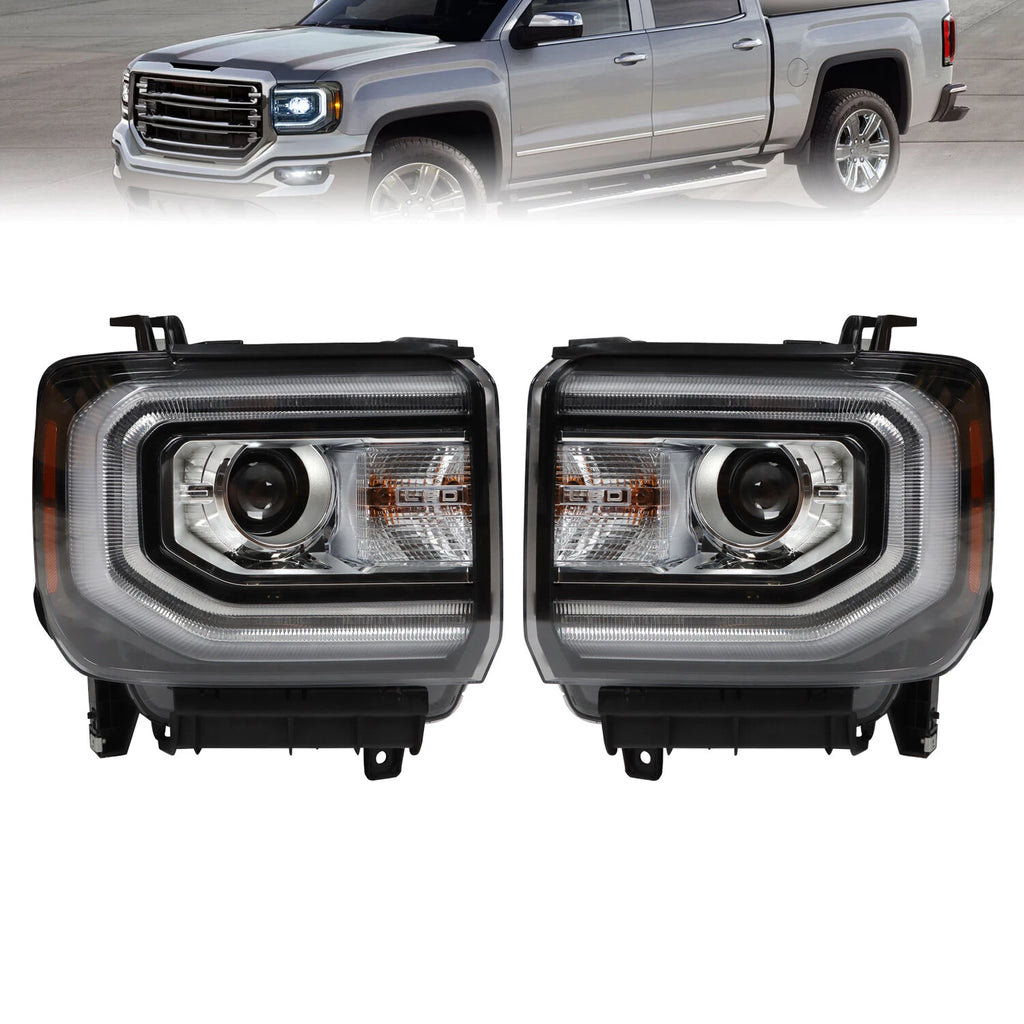 HID/Xenon LED Projector Headlights for GMC Sierra 1500 (2016–2018)