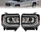 HID/Xenon LED Projector Headlights for GMC Sierra 1500 (2016–2018)