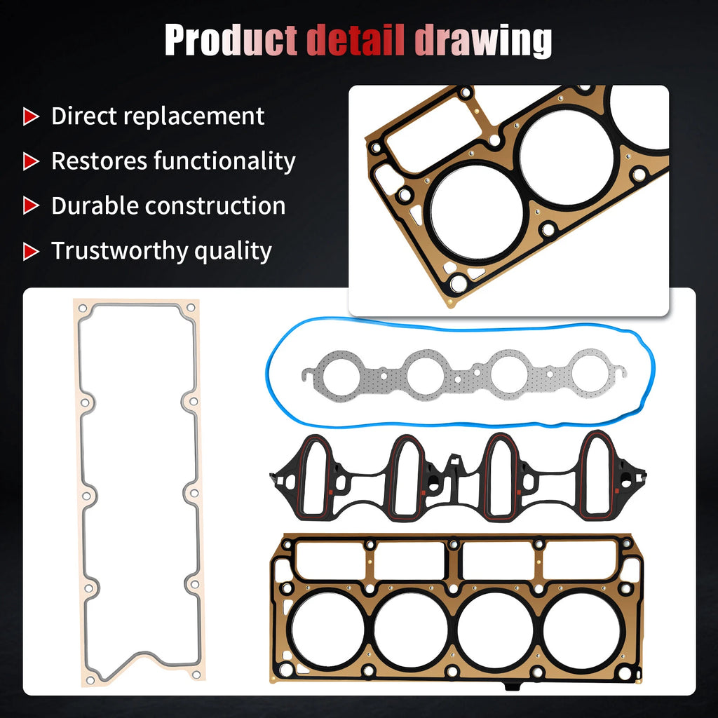 Head Gasket Set for Chevrolet Silverado 1500 Tahoe GMC Yukon Sierra Savana (2002–2011)
