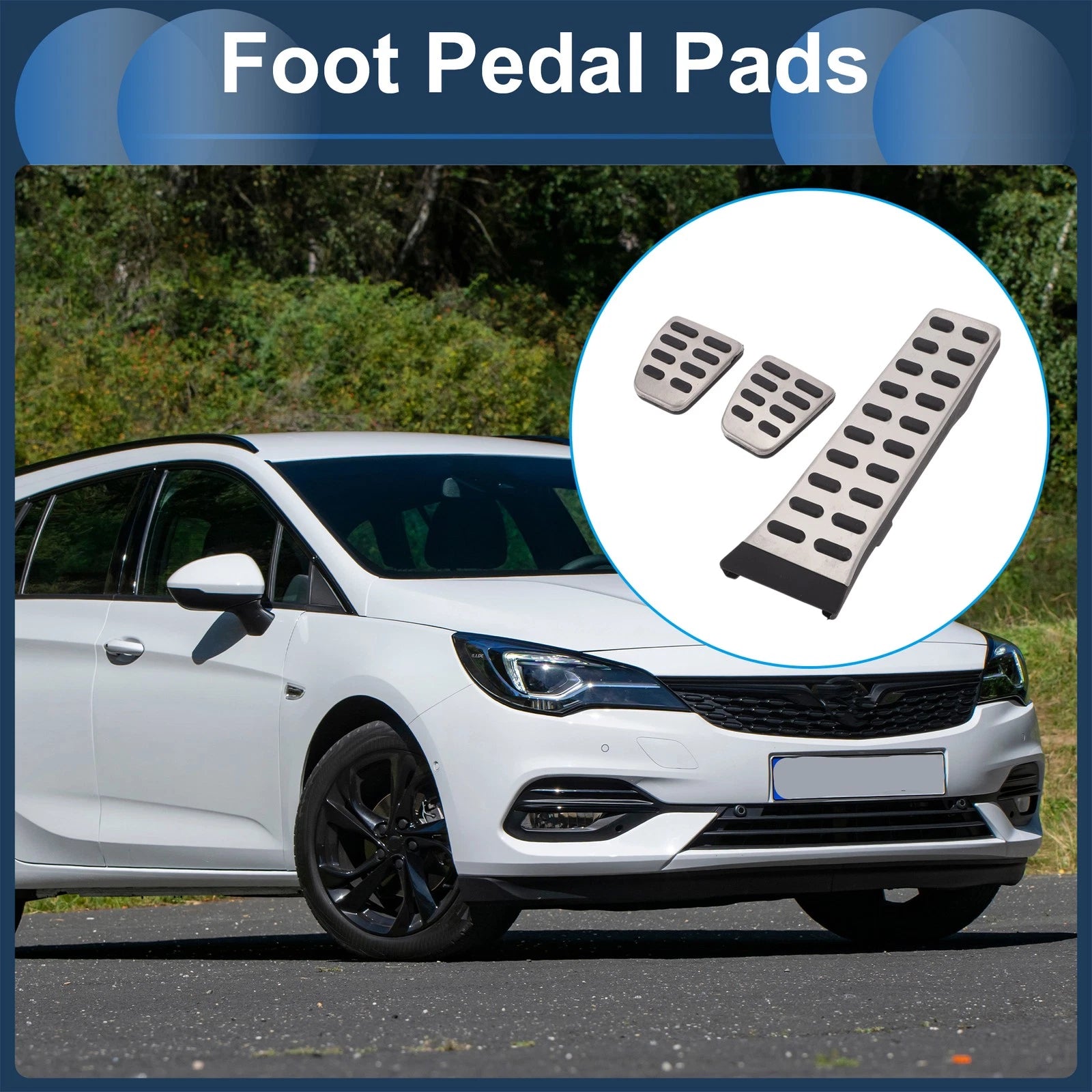 3 Pcs Manual Foot Accelerator Pedal Covers for Kia K5 (2011–2015) Silver Tone