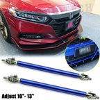 Blue Front Bumper Lip Splitter Strut Rod Support Bars for Honda (2010–2013)