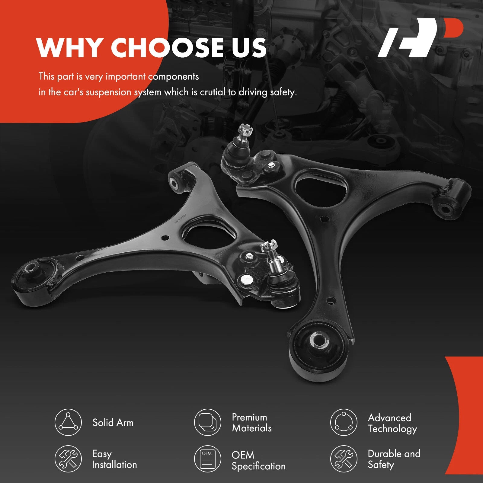 2X Front Lower Control Arm with Ball Joint for Honda Civic (2006-2011)