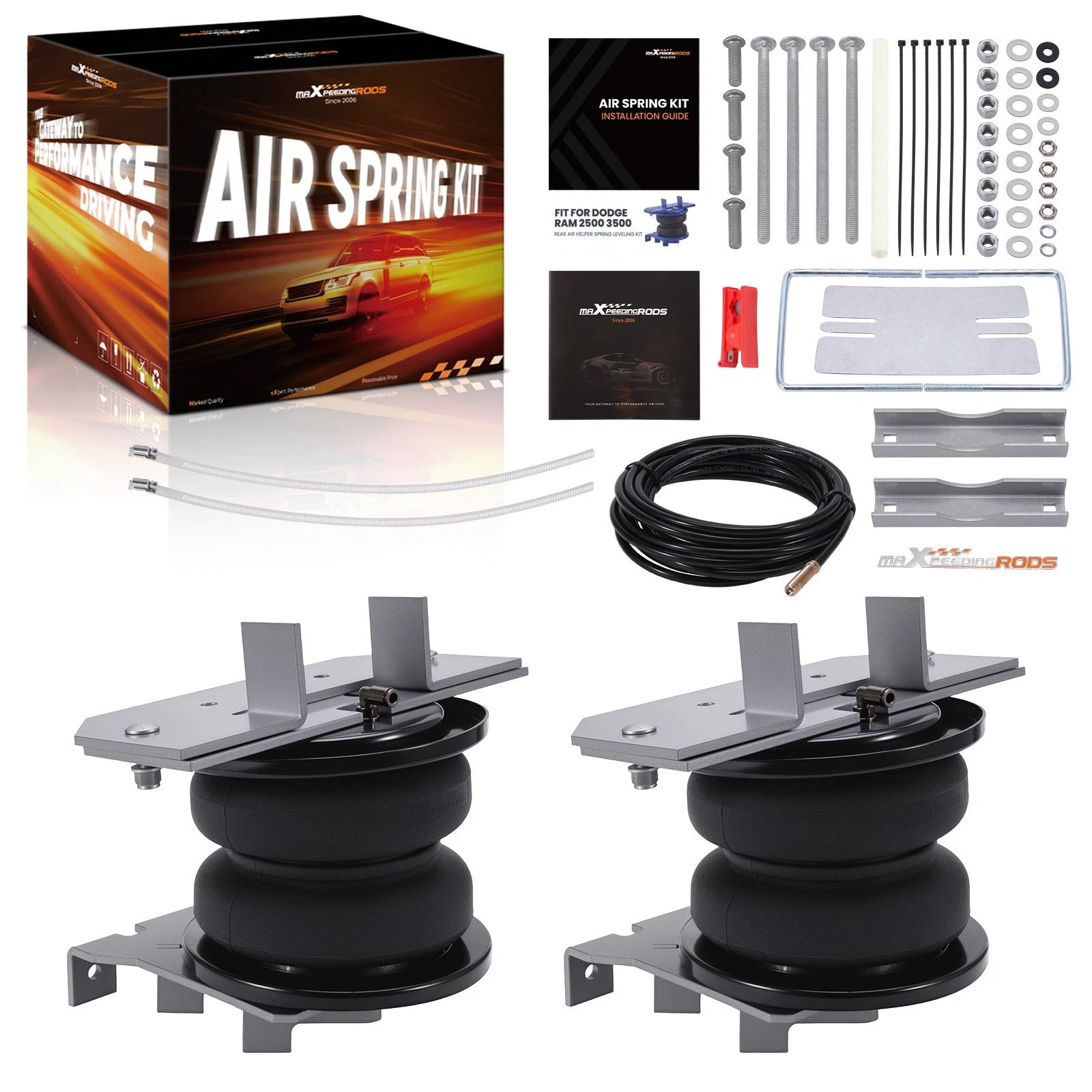 Rear Air Helper Spring Bag Kit for Dodge Ram 3500 4WD (2003–2010)