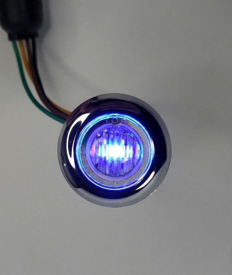 LED Dual Color Lights Amber Blue Marker Clearance w Clear Lens for Jeep (2007–2018)