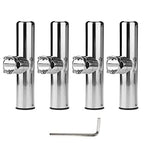 Set of 4 Stainless Steel Clamp On Fishing Rod Holders for Boat (7/8"-1")