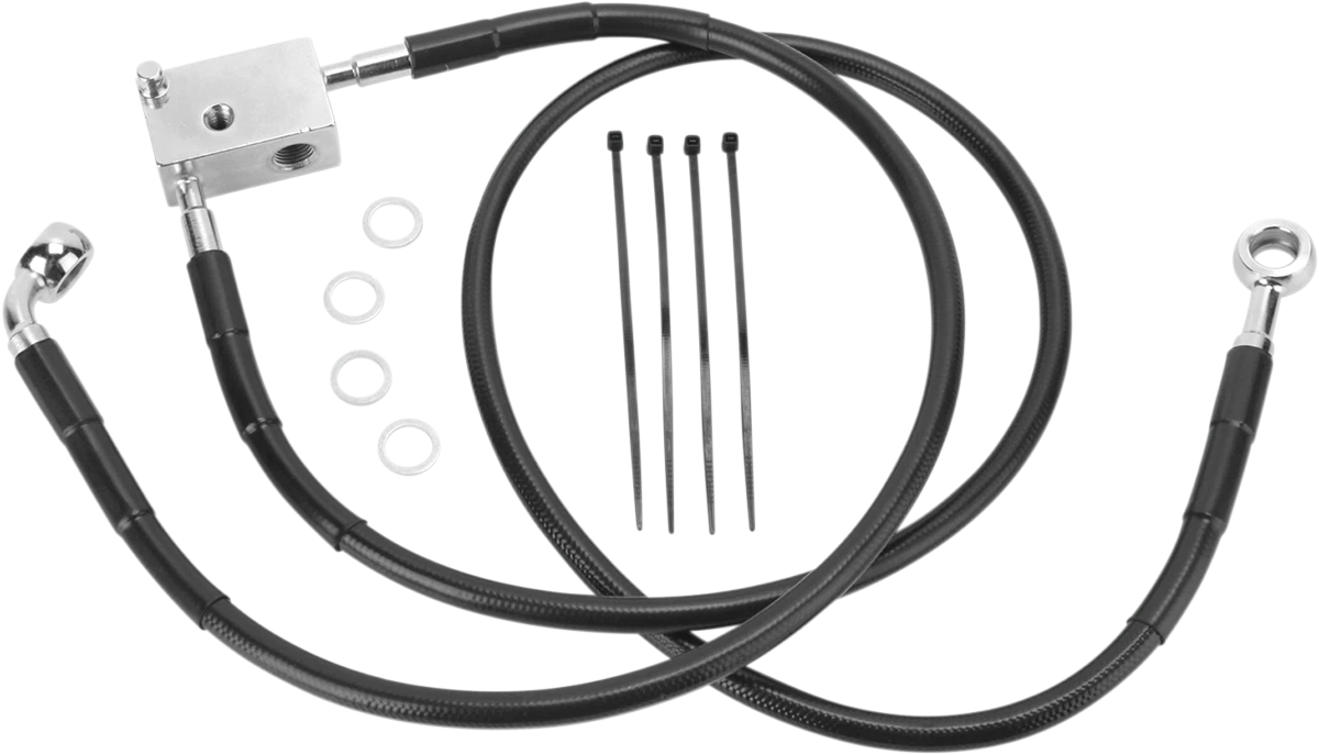 Drag Specialties Rear Brake Line - Black for 640221-BLK