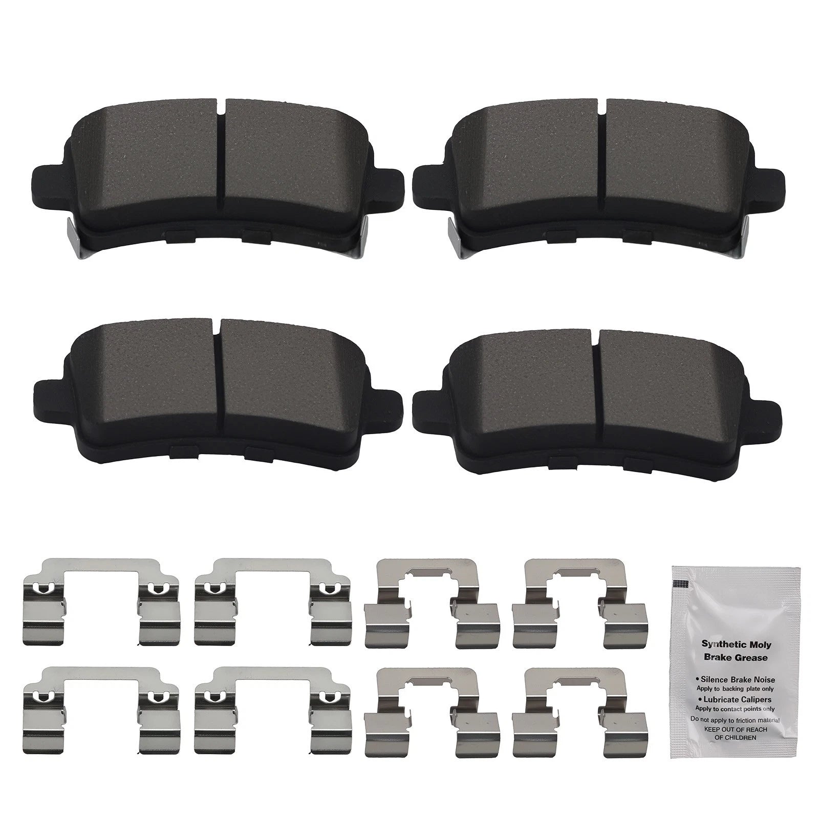 Set of 4 Rear Ceramic Brake Pads for Buick LaCrosse (2010–2016), Regal (2011–2017)