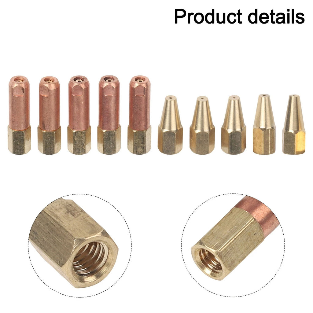 Set of 10 Oxygen Acetylene Welding Nozzles for H012 Torch Applications