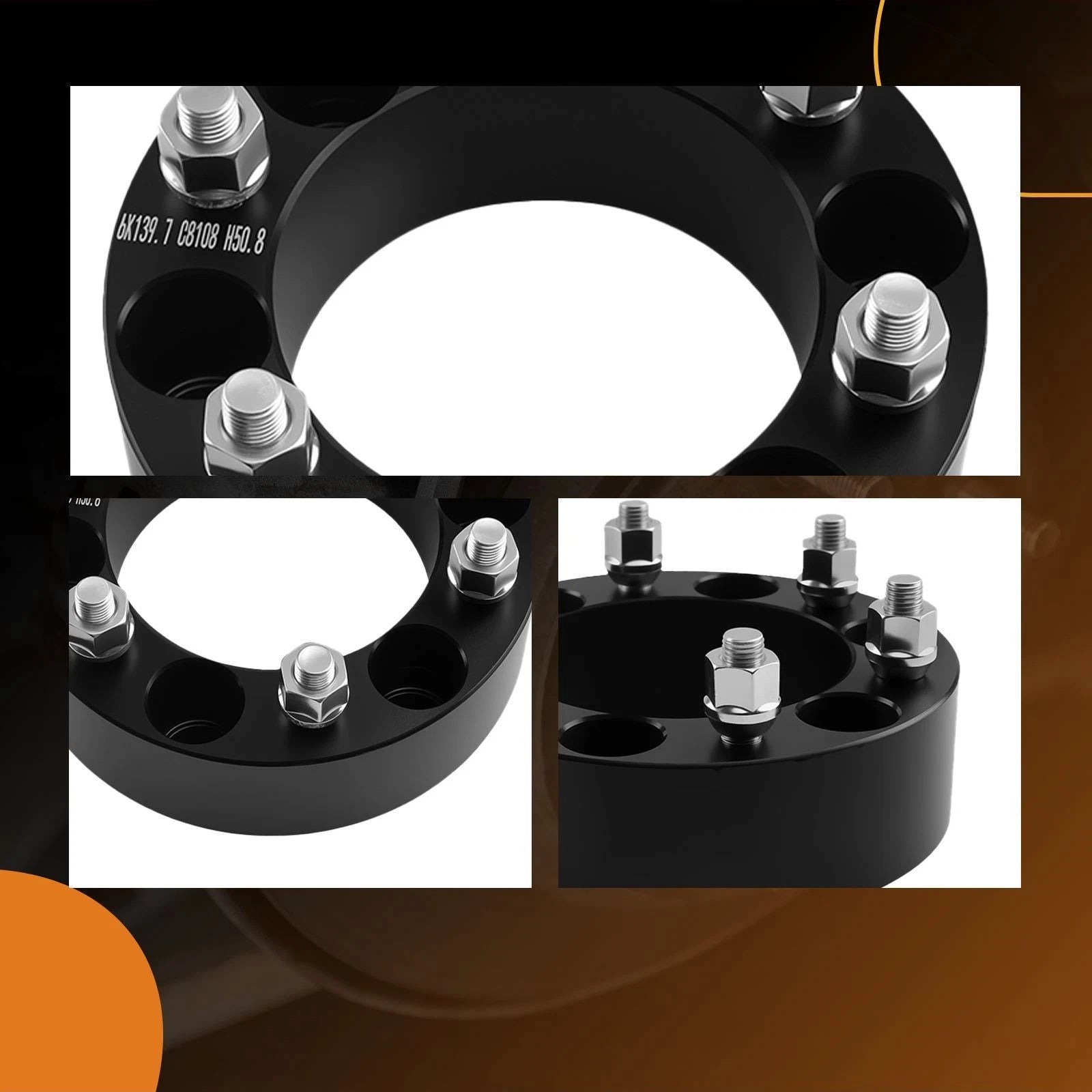 Set of 4 Aluminum Wheel Spacers for Toyota Commuter T100 (1995–1998) 6x139.7mm M12x1.5 50.8mm