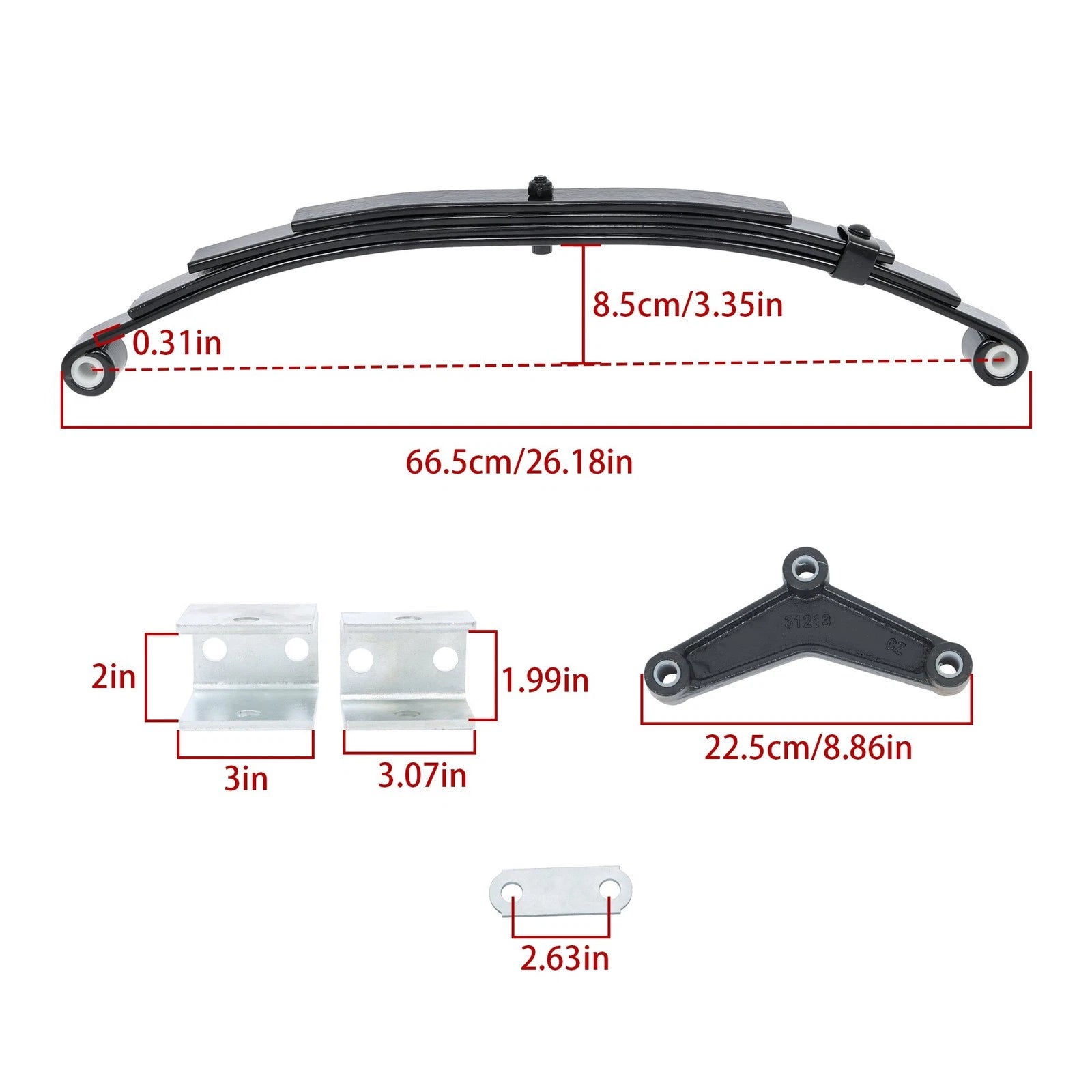 Tandem Trailer Axle Suspension Kit for 3500lbs Trailer (Year Range)