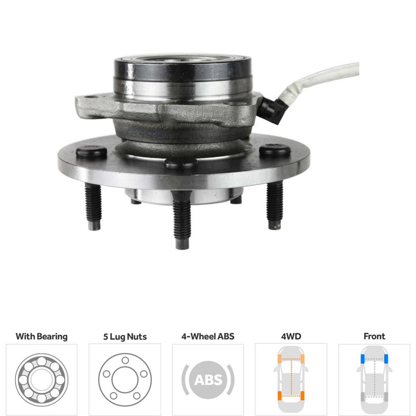 Wheel Hubs for Ford Expedition (1997–2000) Front Left Right with Bearing & Sensor