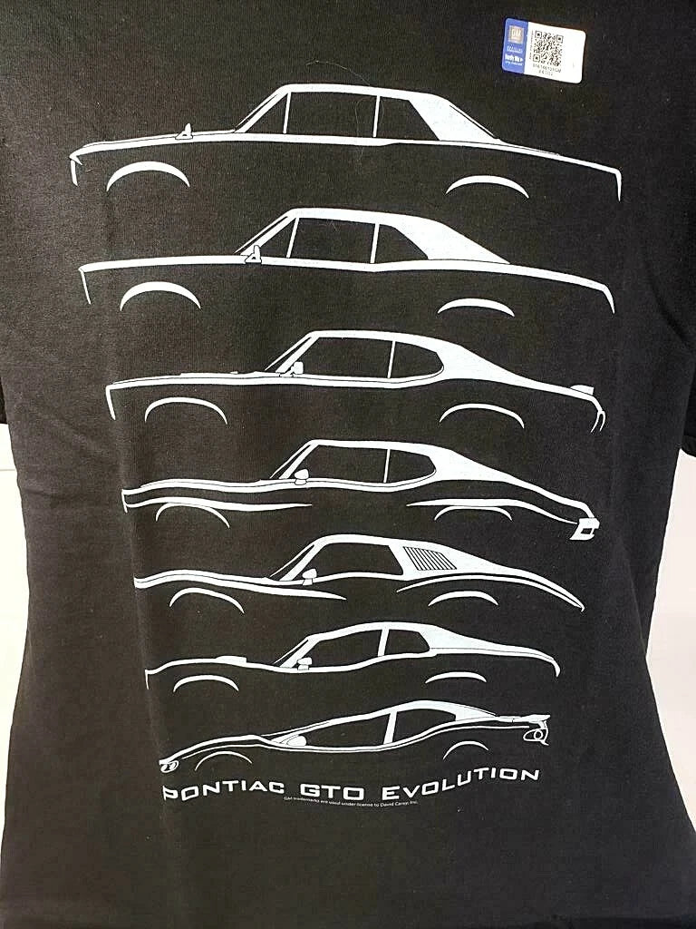 Pontiac T-Shirt Black Gray GTO Models Evolution Licensed for Pontiac GTO (2004–2006)