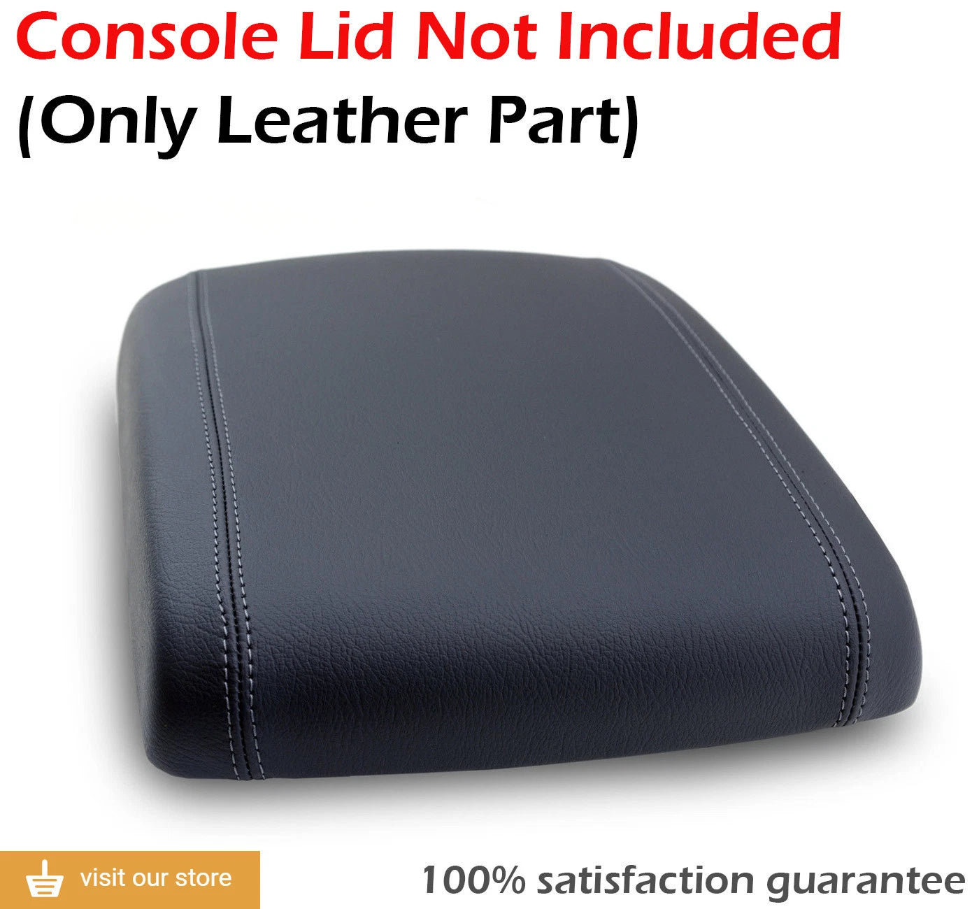 Leather Synthetic Console Lid Armrest Cover for GMC Yukon (2003–2009) Dark Gray