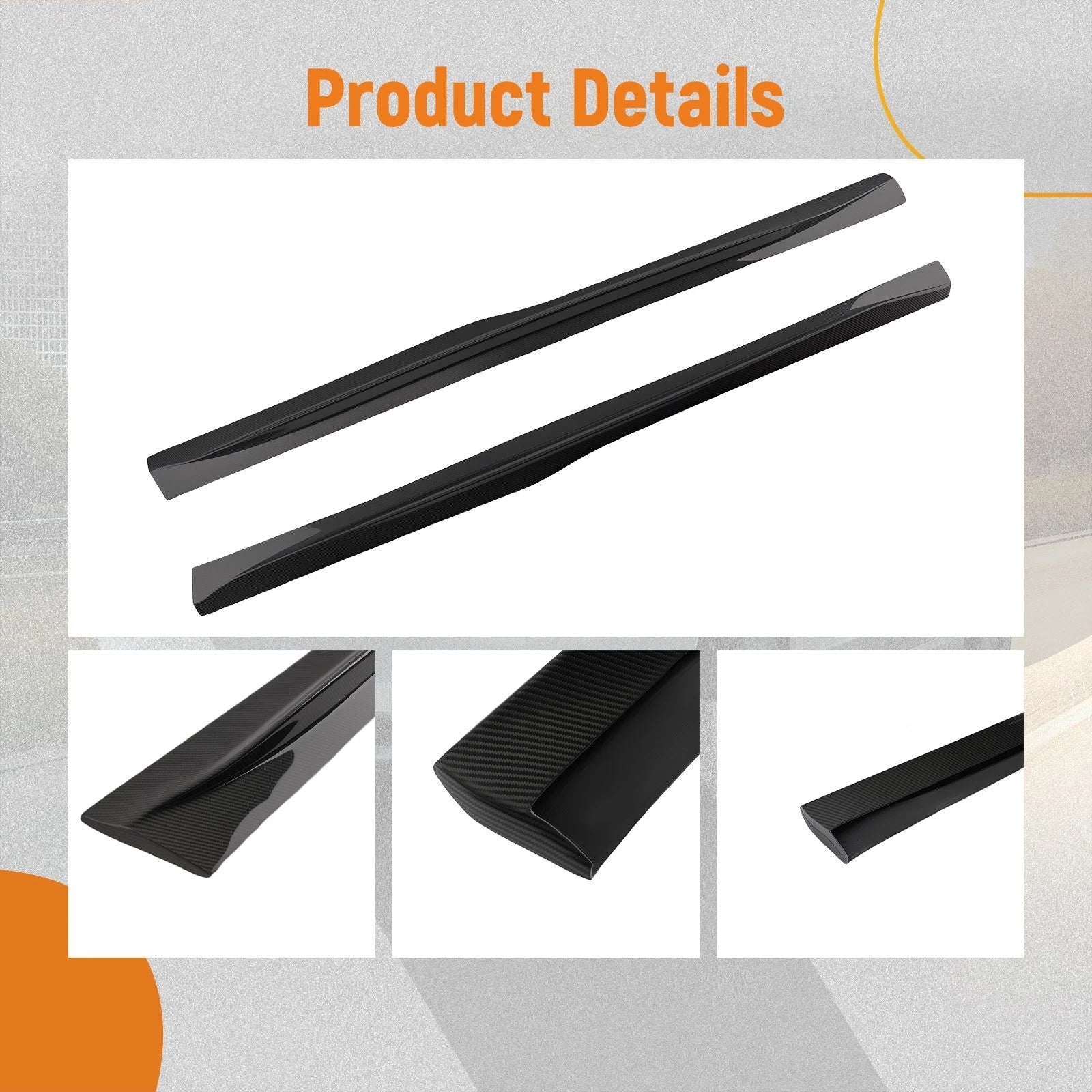 2X Carbon Fiber Side Skirt Extensions for BMW F80 F81 M3 (2015–2018)
