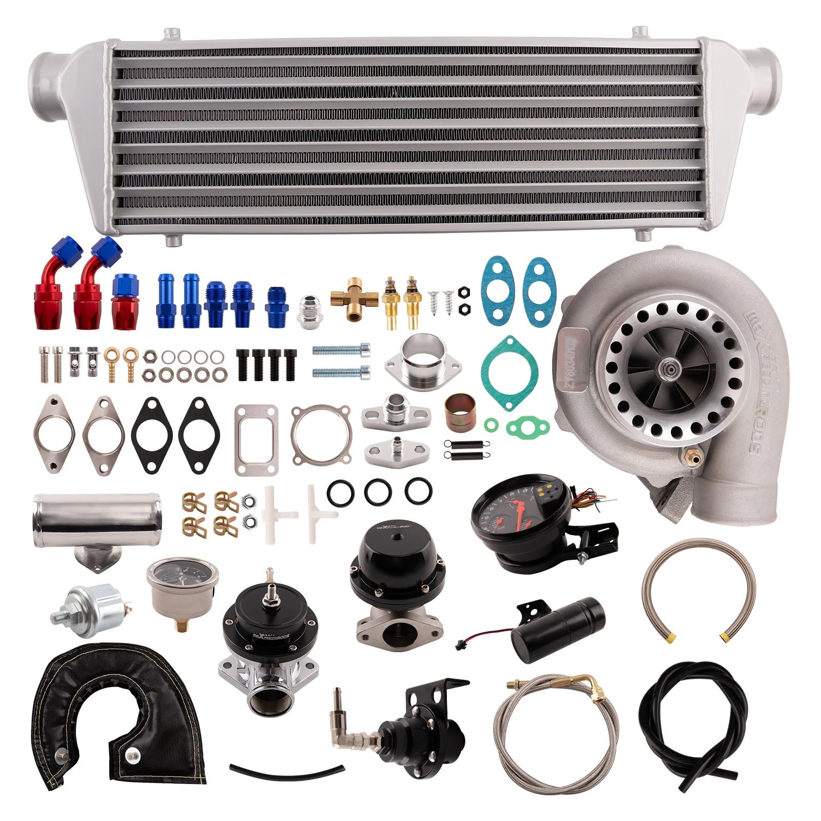 GT35 GT3582 Turbo Kit for 2.5-6L Engines (Wastegate, Intercooler, BOV)