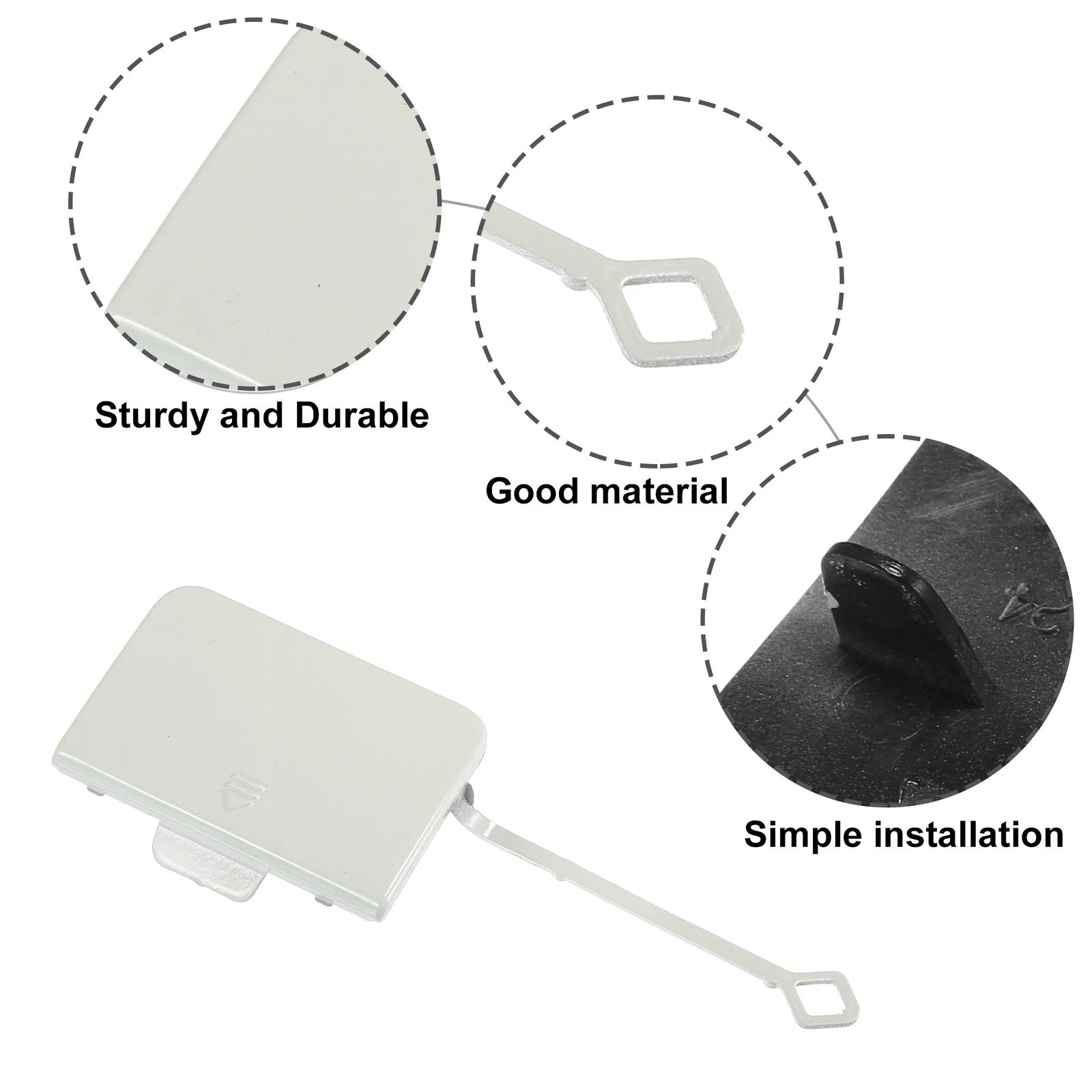 Tow Eye Hook Cover Cap for Mercedes-Benz C 350 (2015–2019) - White