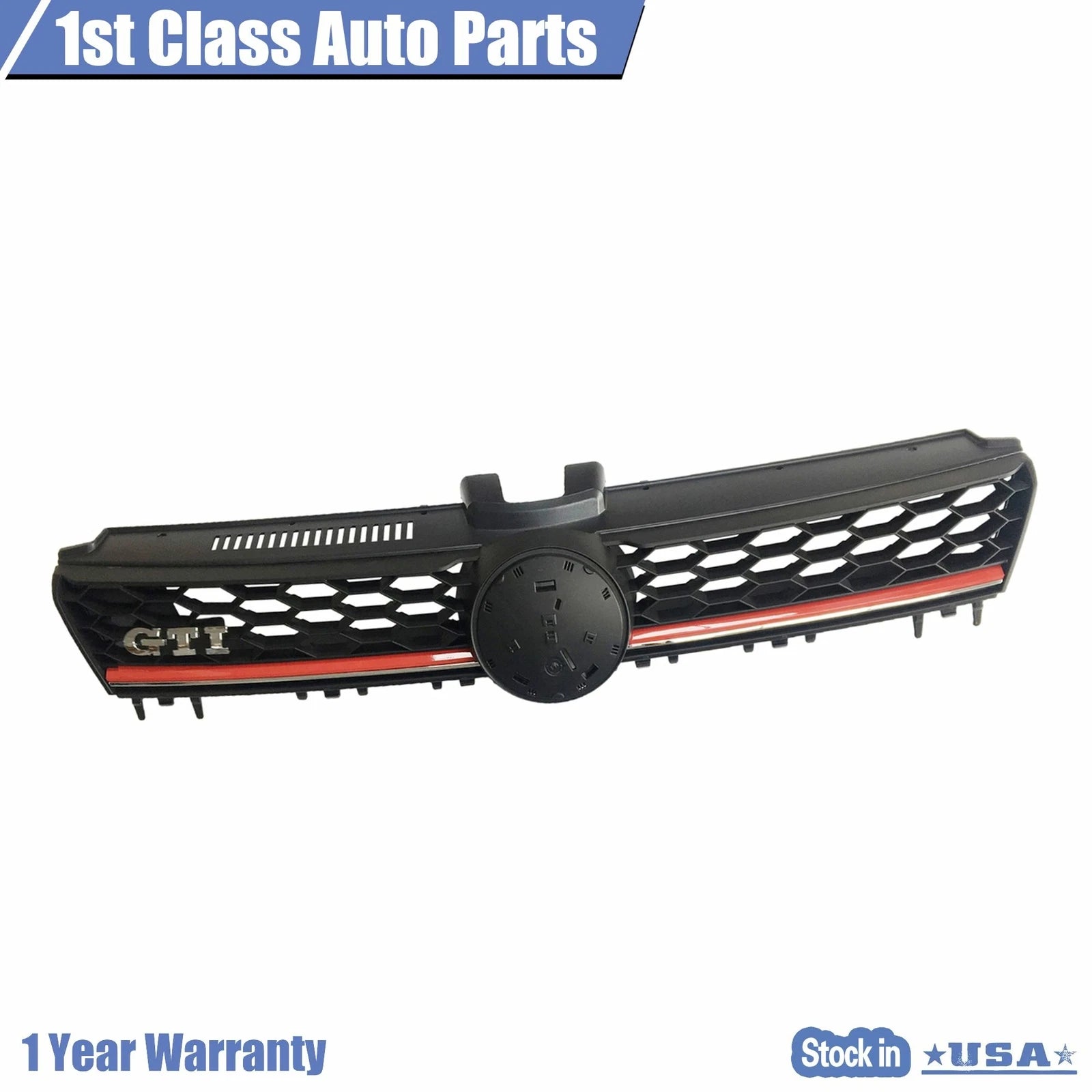 Front Grille with Red Trim for Volkswagen MK7 Golf/GTI (2015-2016)
