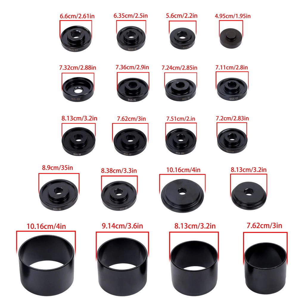 25-Piece Pneumatic Master Front Wheel Drive Bearing Adapter Tool Kit for