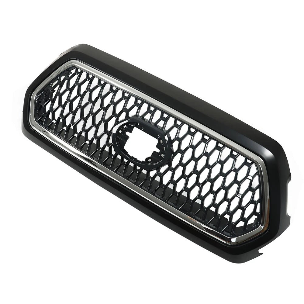 Front Upper Grille for Toyota Tacoma (2016–2021) Matte Black Chrome Gray