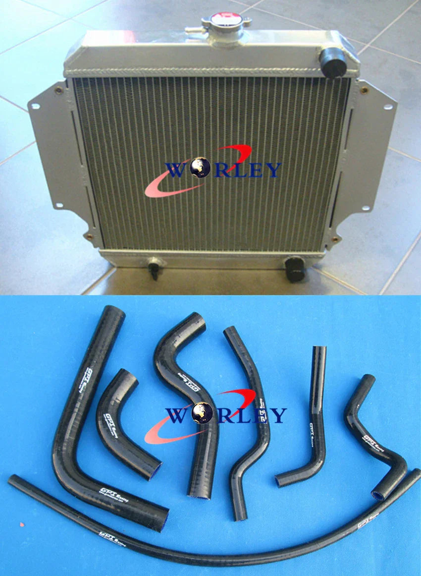 Aluminum Radiator + Black Hose for Suzuki Sierra SJ410 SJ413 (1981-1998)