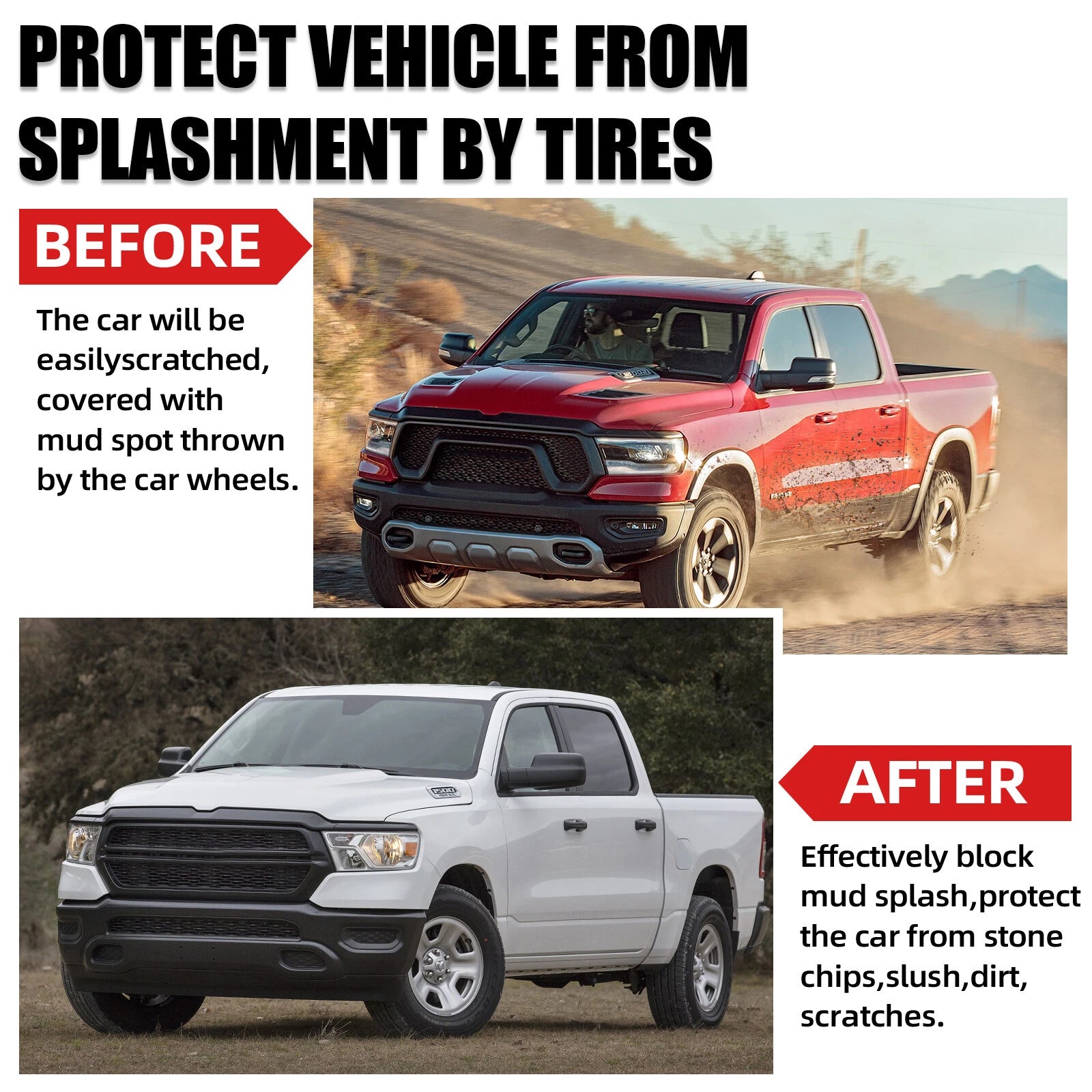 Mud Flaps for Dodge Ram 1500 (2019–2023)