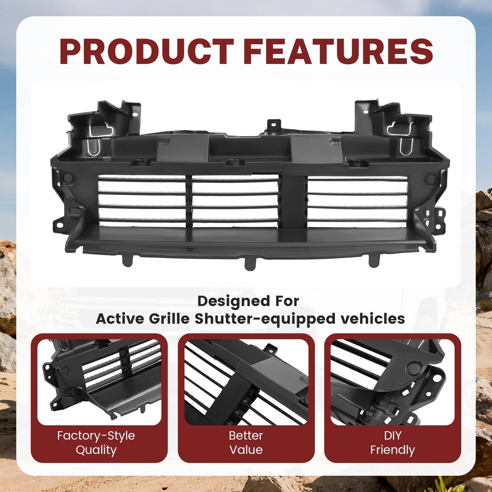 Front Radiator Grille Air Shutter Assembly for Honda CR-V (2020–2022)