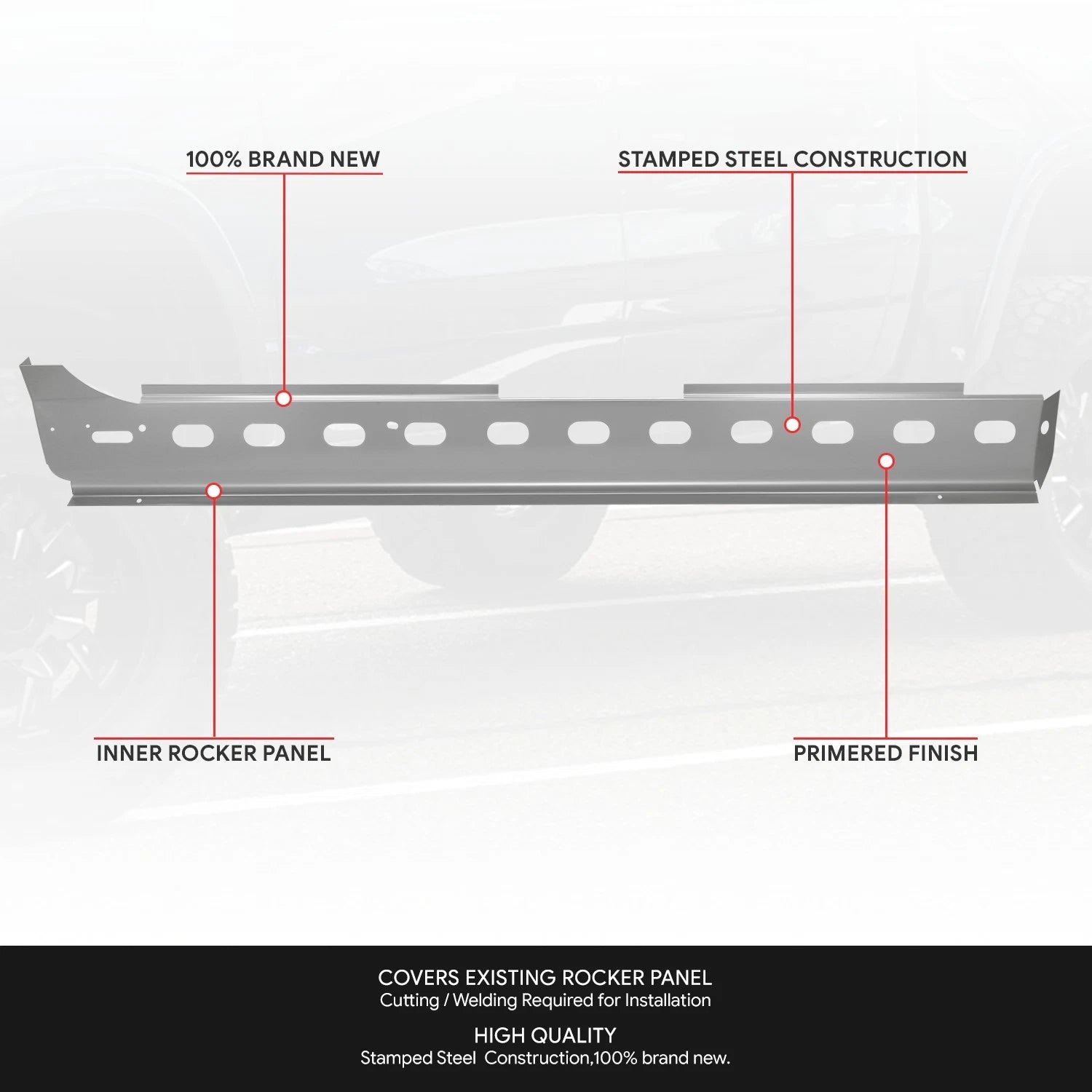 Pair of Inner Rocker Panels for Dodge Ram 1500 2500 3500 (2002–2009)