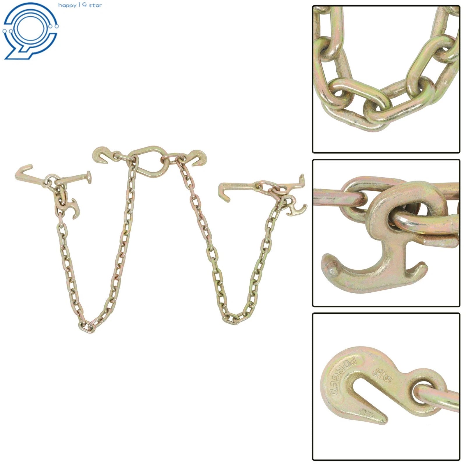 36'' Chain V Bridle with RJT Hook for Tow Truck Trailer Hitches (5400 lbs)