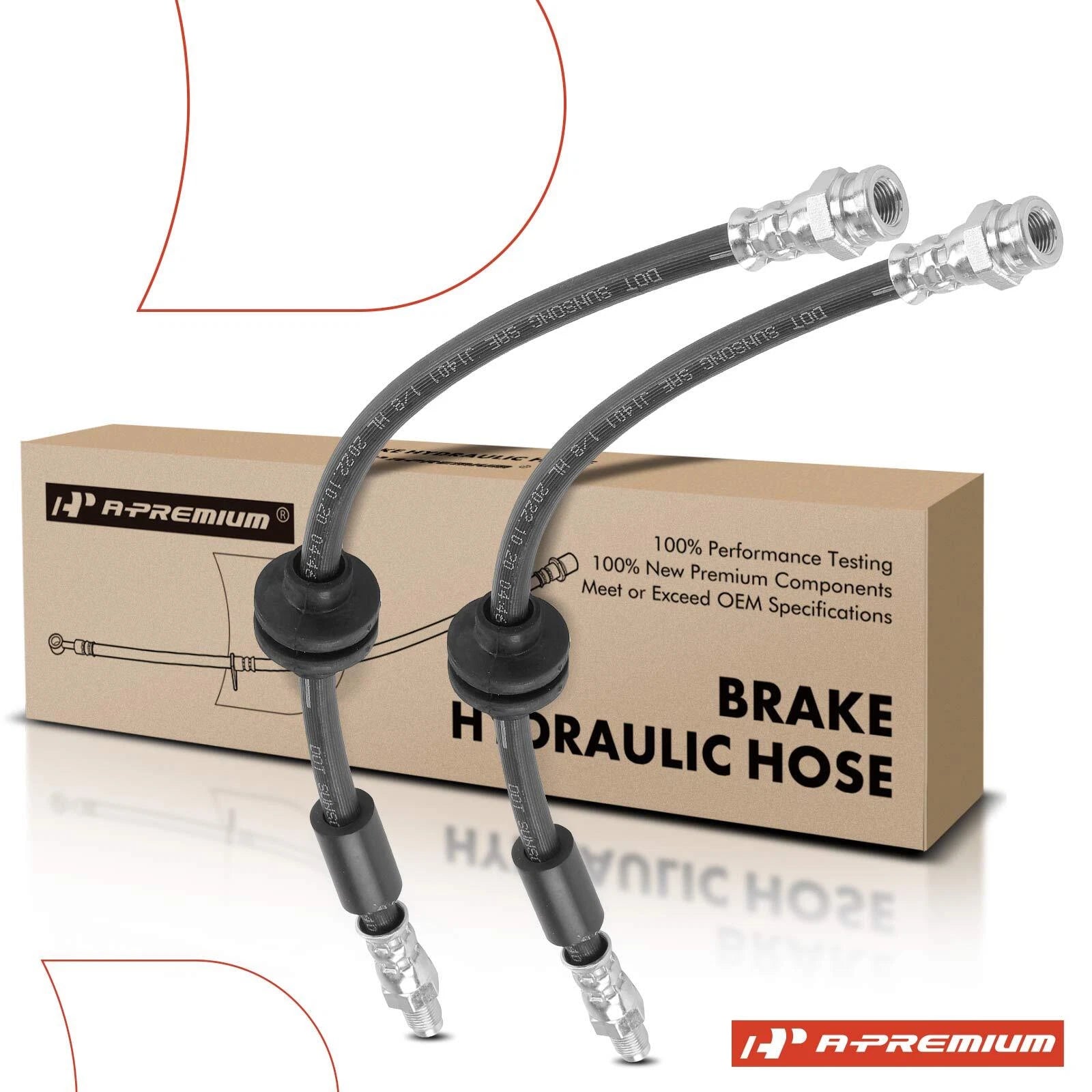 2X Rear Brake Hydraulic Hose for Fiat 500X (2016–2019) Jeep Renegade