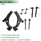 8 Pcs Front Lower Control Arms for Ford Edge (2007–2014) No.K620486/K620487/ES800473