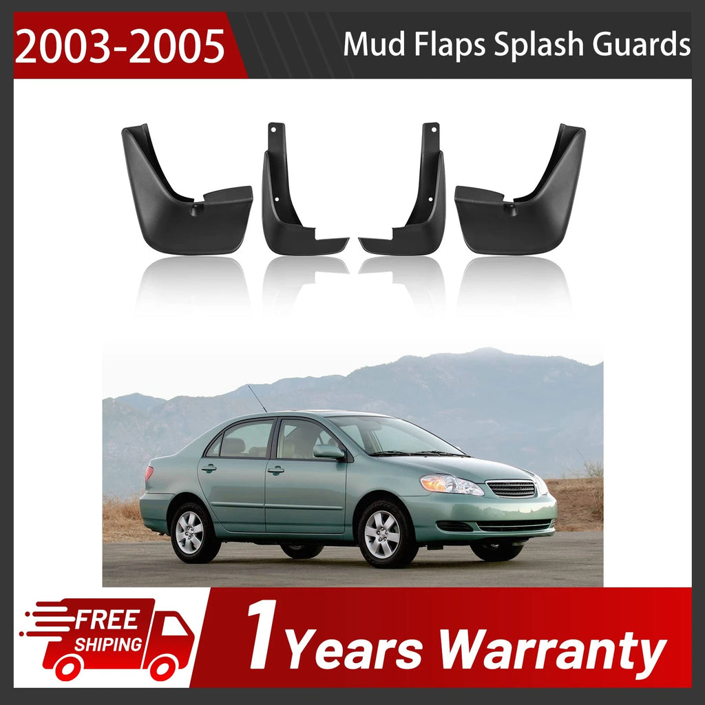 Set of 4 Mud Flaps Splash Guards for Toyota Corolla Sedan (2003–2008)