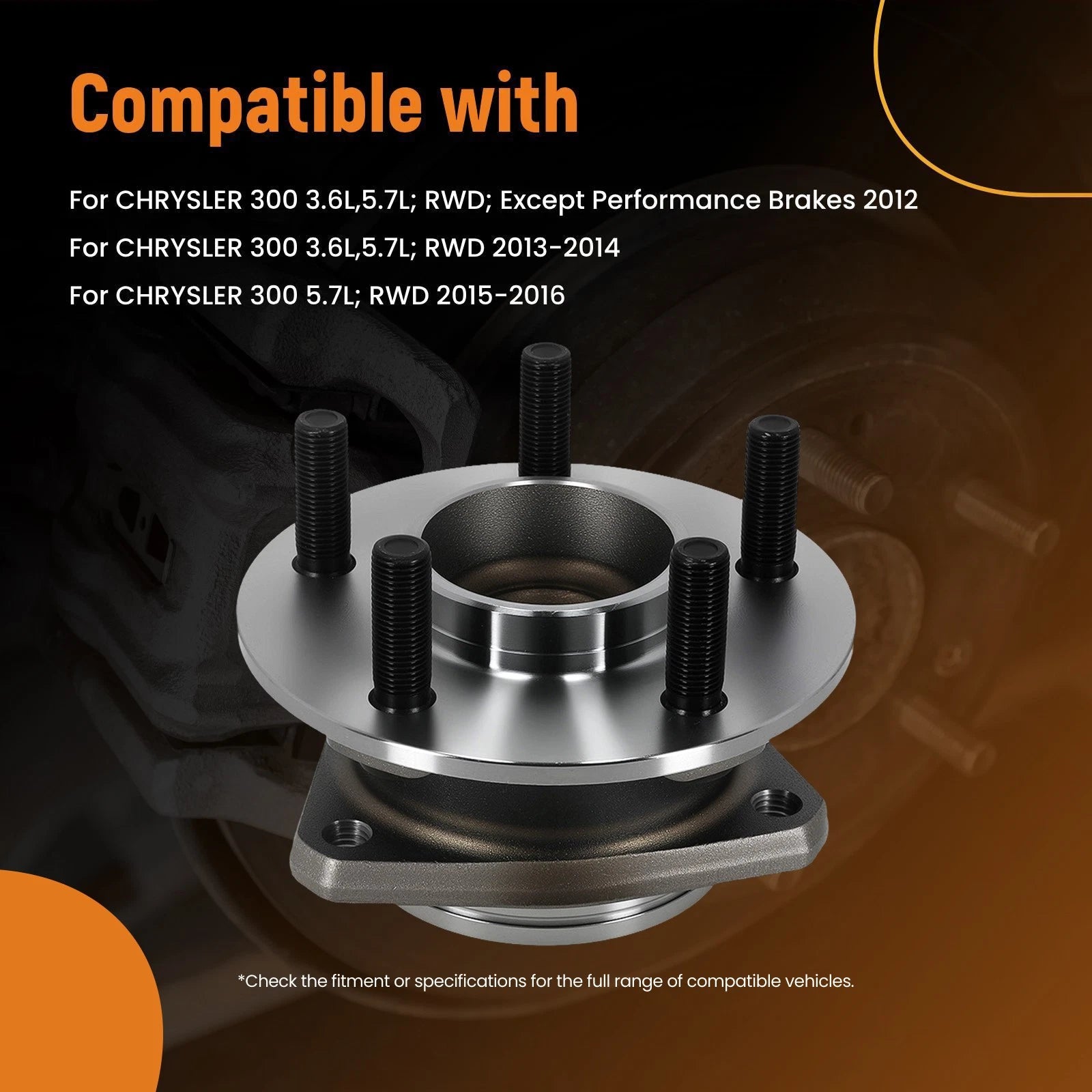 Pair Front Wheel Bearing Hub Assembly for Dodge Charger (2012–2023) HB513325