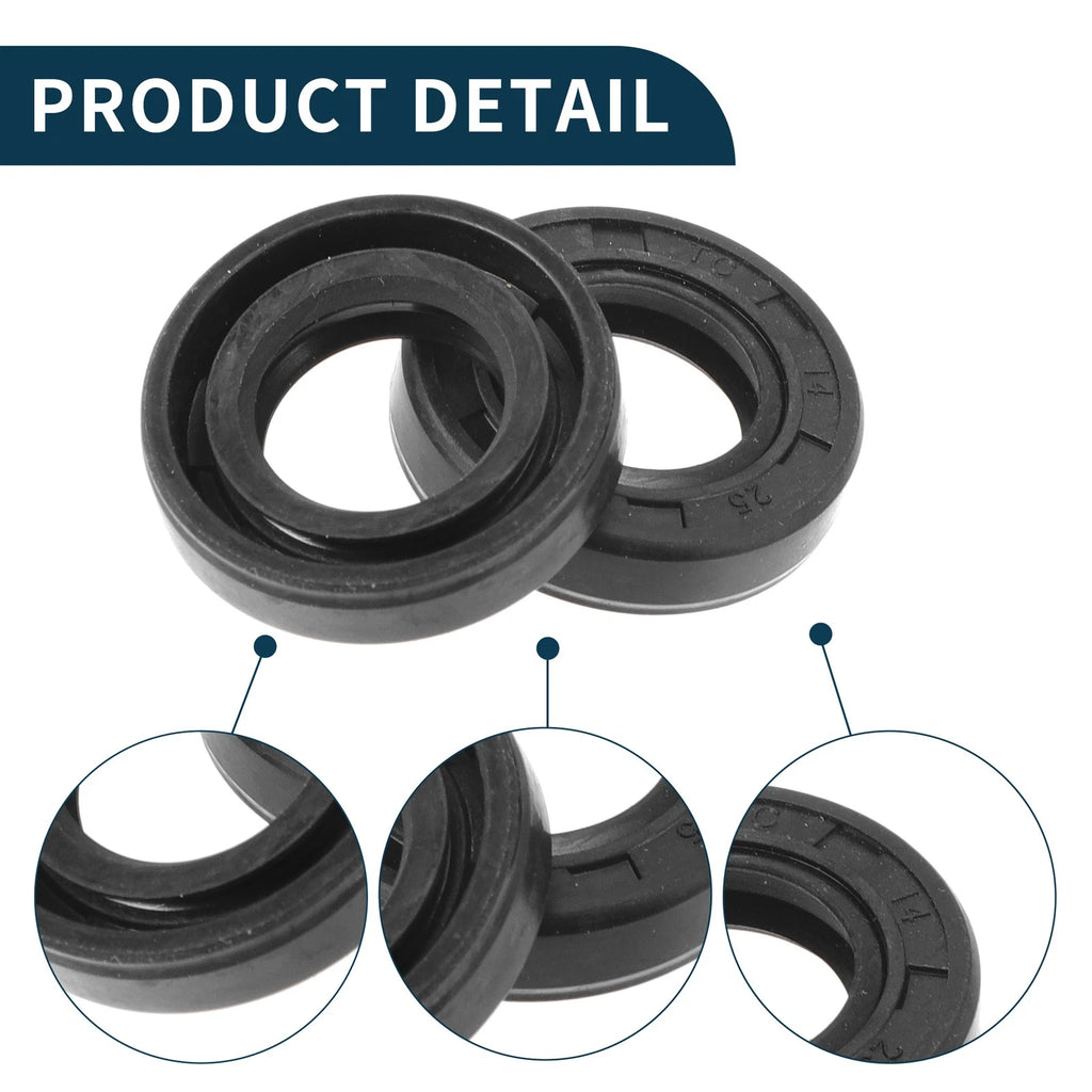 Set of 5 Oil Seal Rotary Shaft Seal NBR Rubber 14x25x6mm