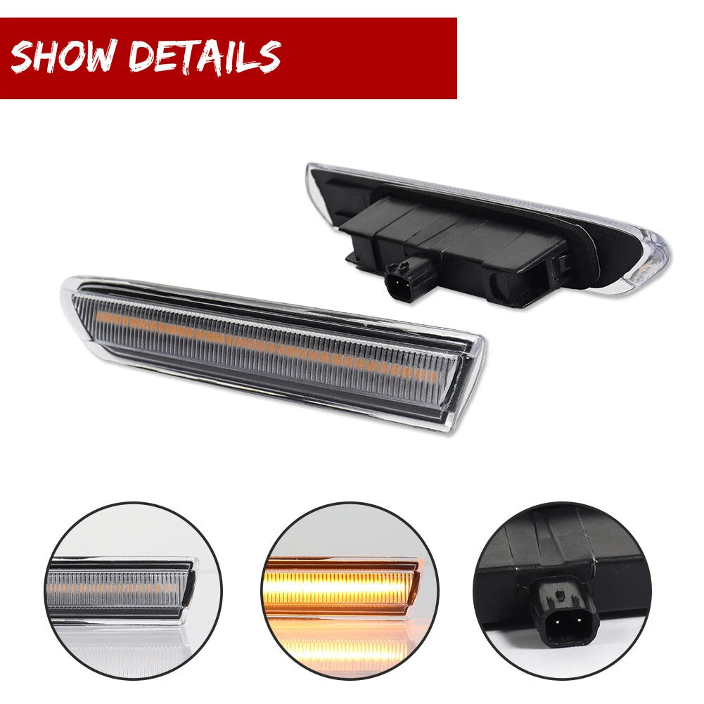 Amber Red LED Bumper Side Marker Indicator Lights for Acura TL (2004–2008)