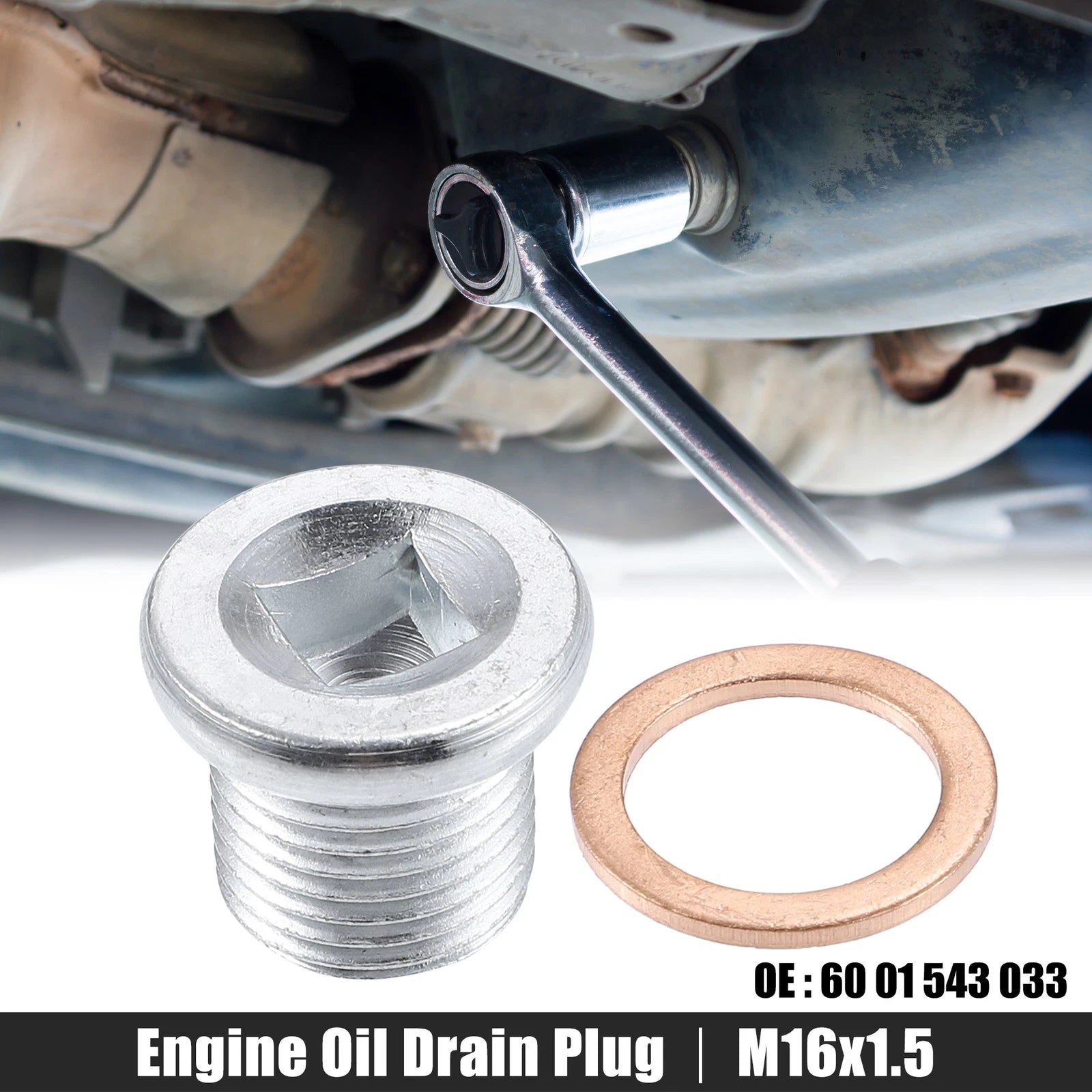 M16x1.5 Steel Engine Oil Drain Plug Screw with Gasket for Nissan 